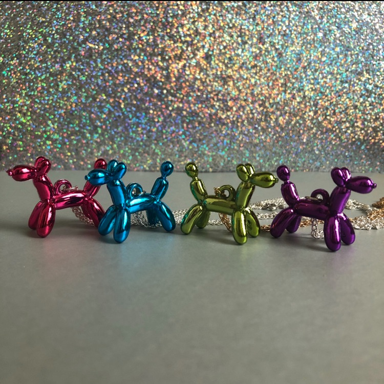 Choice Of (1) Metallic Balloon Dog Necklace